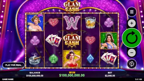 Screenshot von dem glamourösen "Glam Cash" Spielautomaten im Golden Euro Casino